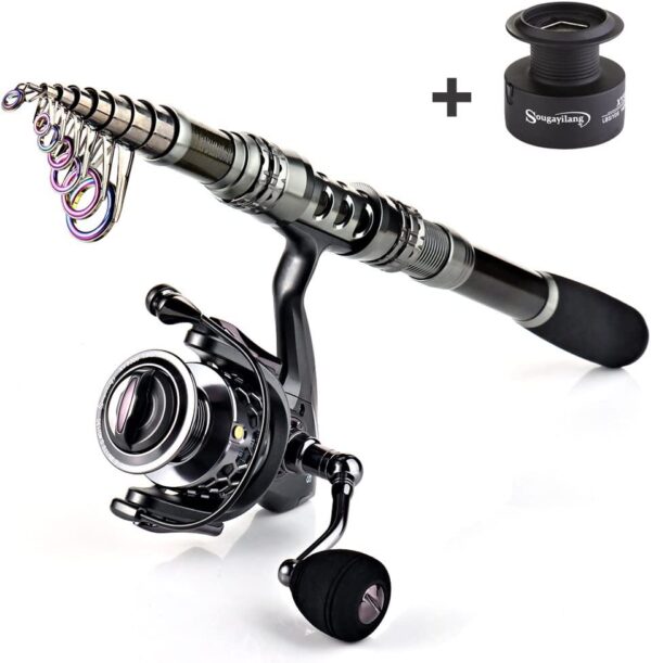 Sougayilang Fishing Rod Combos with Telescopic Fishing Pole Spinning Reels Fishing Carrier Bag for Travel Saltwater Freshwater Fishing - Image 8