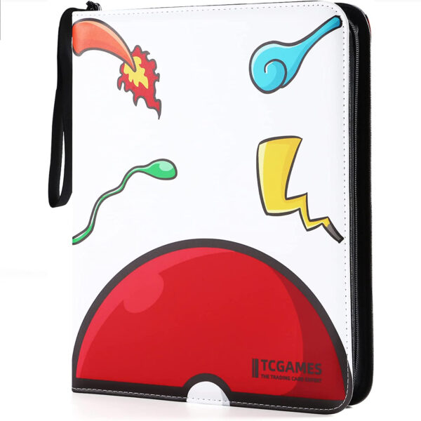 Tcgames Card Binder 4-Pocket, 440 Pockets Card Holder with 55 Sleeves Red