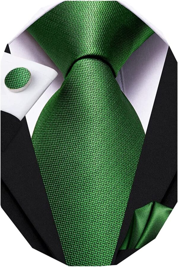 Dubulle Mens Paisely Silk Tie for Men Necktie and Pocket Square Set - Image 9