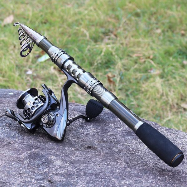 Sougayilang Fishing Rod Combos with Telescopic Fishing Pole Spinning Reels Fishing Carrier Bag for Travel Saltwater Freshwater Fishing - Image 5