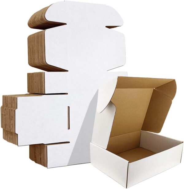 HORLIMER 6x4x3 inches Shipping Boxes Set of 25, White Corrugated Cardboard Box Literature Mailer - Image 7