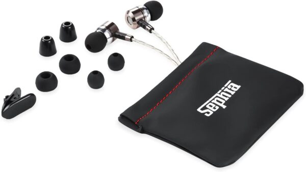 sephia SP3060 Earbuds Wired in Ear Headphones with Tangle-Free Cord Noise Isolating Earphones Deep Bass Case Ear Buds 3.5 mm Jack Plug - Image 5