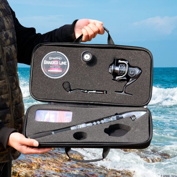 Sougayilang Fishing Rod Combos with Telescopic Fishing Pole Spinning Reels Fishing Carrier Bag for Travel Saltwater Freshwater Fishing - Image 4