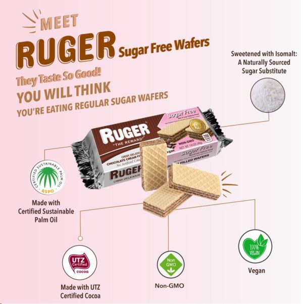 RUGER Sugar Free Chocolate Wafers 1.6 Ounce (Pack of 12) - Image 6