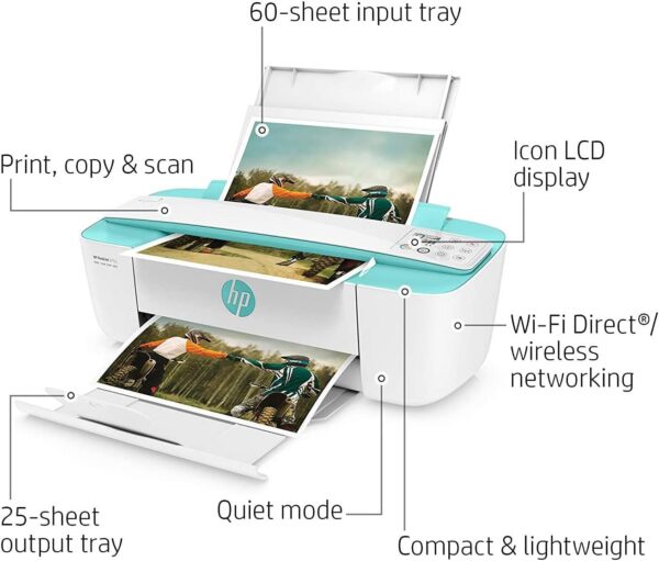 NEEGO HP DeskJet Wireless Color Inkjet Printer All-in-One with LCD Display - Print Scan Copy and Mobile Printing Ultra Compact 6 ft Printer Cable - Image 7