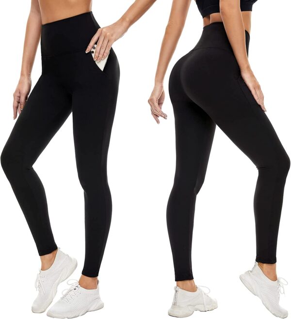 FULLSOFT 3 Pack Leggings for Women Non See Through-Workout High Waisted Tummy Control Running Yoga Pants - Image 4