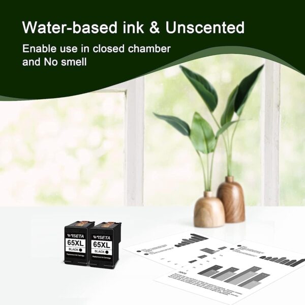 65XL Black High-yield Ink Cartridges (2-Black) Remanufactured Replacement for HP 65 XL Ink 65XL Black Ink for Envy 5058 5055 5034 5032 5030 5014 5012 DeskJet 3755 2655 2624 3758 3720 Printer | N9K04AN - Image 3