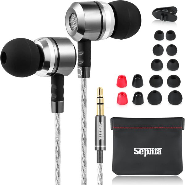 sephia SP3060 Earbuds Wired in Ear Headphones with Tangle-Free Cord Noise Isolating Earphones Deep Bass Case Ear Buds 3.5 mm Jack Plug - Image 9