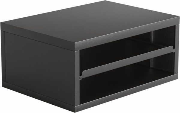 AMERIERGO Printer Stand, Desktop Printer Stand, Printer Stand with Storage, Desktop Stand for Printer with Anti - Skid Pads, Desk Organizer for Office & Home, Black - Image 2