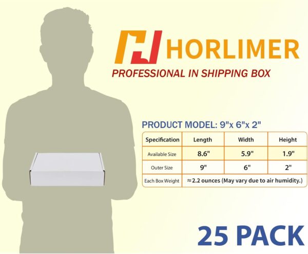 HORLIMER 6x4x3 inches Shipping Boxes Set of 25, White Corrugated Cardboard Box Literature Mailer - Image 6