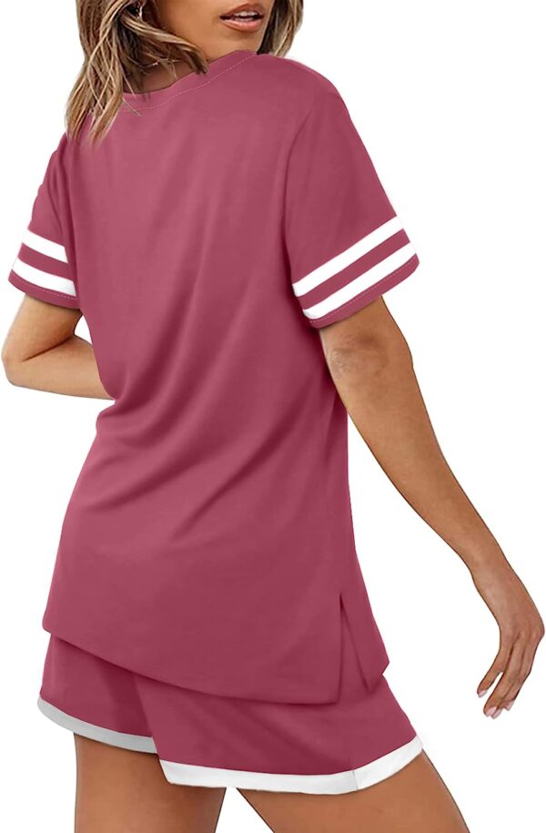 Aloodor Two Piece Outfits for Women Summer Short Sets with Pockets Lounge Set - Image 3