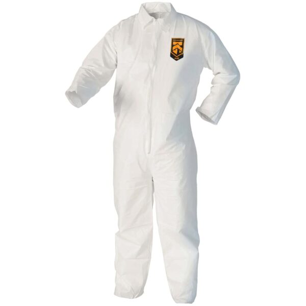 KleenGuard Coveralls A 40 Liquid and Particle Protection Apparel (44303), White, Large, 25 Garments / Case - Image 7