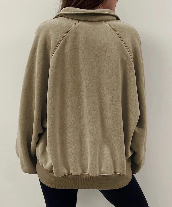 Trendy Queen Womens Sweatshirt Fall Clothes 2022 Lantern Sleeve Drop Shoulder Pullover Hoodies Button Fashion Y2K Outfits - Image 4