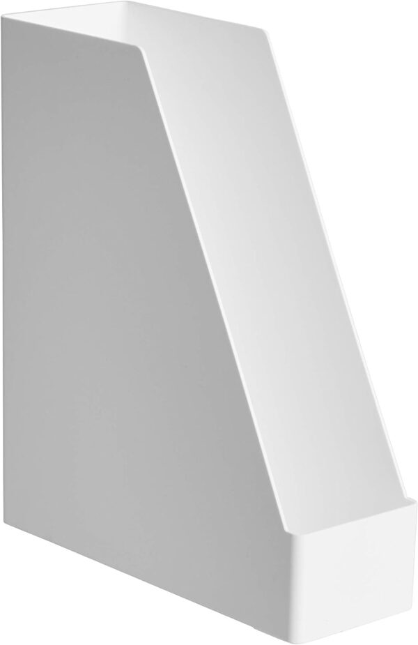 Amazon Basics Plastic Desk Organizer - Magazine Rack, White, 2-Pack - Image 6