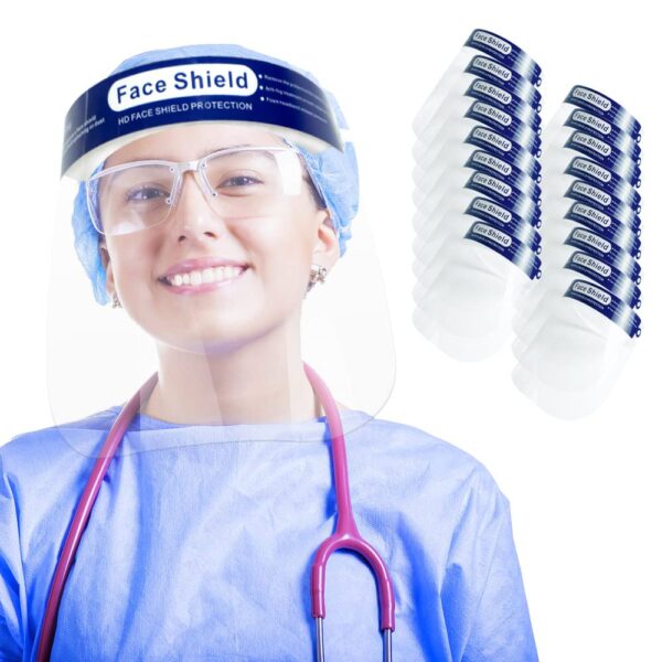 PANOPTX 10 Pack Plastic Clear Face Shield Anti Fog Protective Face Shield Mask Safety Face Shields for Daily Use - Image 8
