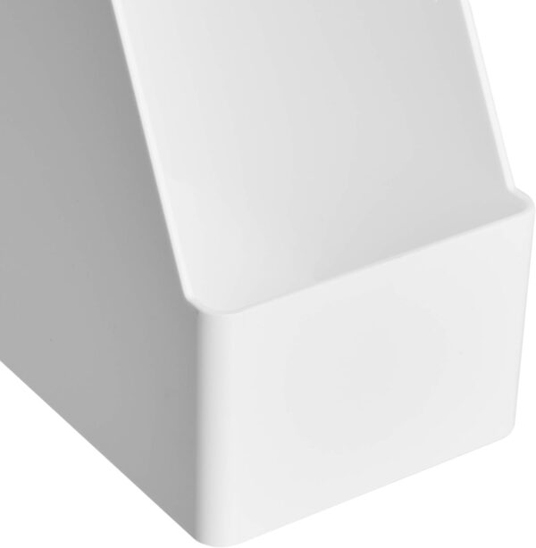 Amazon Basics Plastic Desk Organizer - Magazine Rack, White, 2-Pack - Image 4