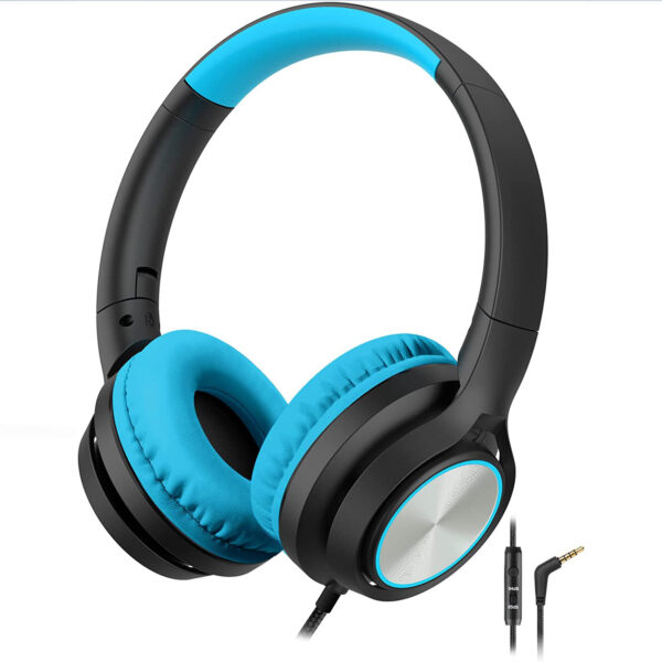 Kids Headphones with Microphone, Wired Over Ear Headsets with Limited Volume 85dB/ 94dB for Boys Girls Teens Children Online School/Travel/iPad/Tablet/Cellphone