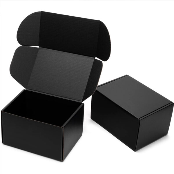 Timirog 9x6.5x2 Inches Black Shipping Boxes 25 Pack - Corrugated Cardboard Mailing Box for Small Business, Tab Locking Literature Mailer Packaging Supplies for Packing Digest Size Book Gifts Craft DVD