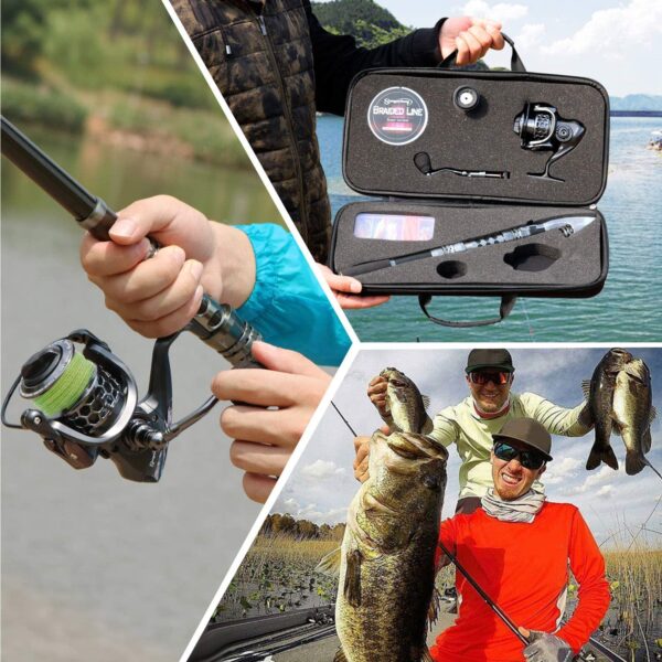 Sougayilang Fishing Rod Combos with Telescopic Fishing Pole Spinning Reels Fishing Carrier Bag for Travel Saltwater Freshwater Fishing - Image 3