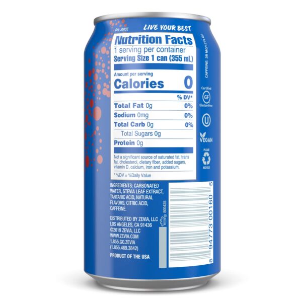 Zevia Zero Calorie Soda, Black Cherry, 12 Fl Oz (Pack of 24) - Image 8
