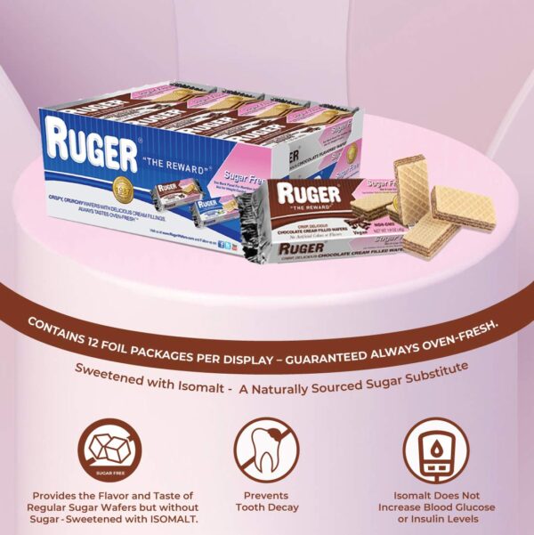 RUGER Sugar Free Chocolate Wafers 1.6 Ounce (Pack of 12) - Image 8