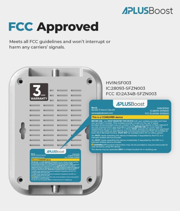 Cell Phone Booster for Band 12, 17, 13, 5. Support-Verizon, AT&T, T-Mobile & More, Cell Phone Booster for Home and Office Boosts 2G 3G 4G LTE 5G Signal, Cell Booster Up to 3,000 Sq. Ft. - Image 2
