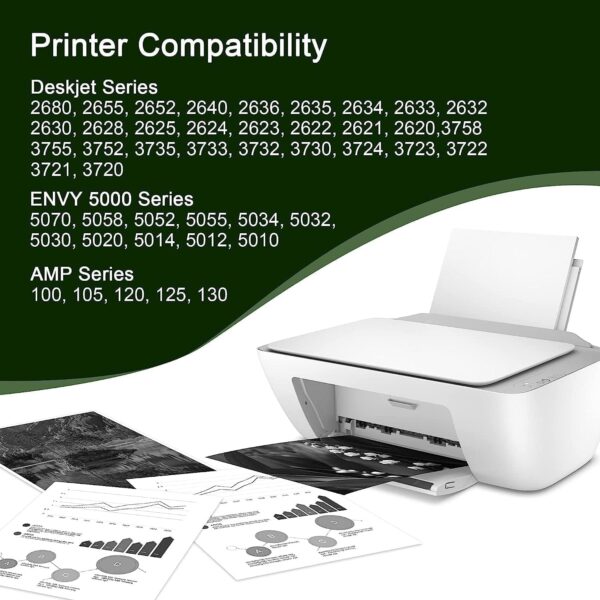 65XL Black High-yield Ink Cartridges (2-Black) Remanufactured Replacement for HP 65 XL Ink 65XL Black Ink for Envy 5058 5055 5034 5032 5030 5014 5012 DeskJet 3755 2655 2624 3758 3720 Printer | N9K04AN - Image 6