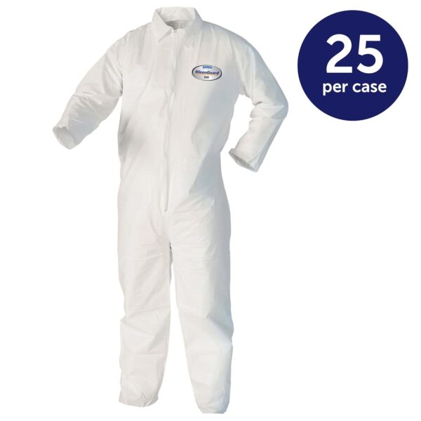 KleenGuard Coveralls A 40 Liquid and Particle Protection Apparel (44303), White, Large, 25 Garments / Case - Image 8