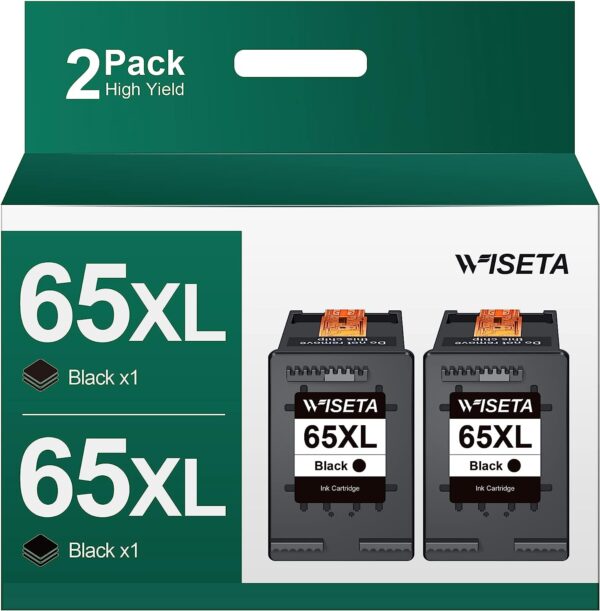 65XL Black High-yield Ink Cartridges (2-Black) Remanufactured Replacement for HP 65 XL Ink 65XL Black Ink for Envy 5058 5055 5034 5032 5030 5014 5012 DeskJet 3755 2655 2624 3758 3720 Printer | N9K04AN - Image 7