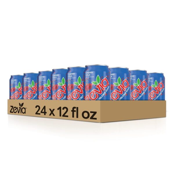 Zevia Zero Calorie Soda, Black Cherry, 12 Fl Oz (Pack of 24) - Image 2
