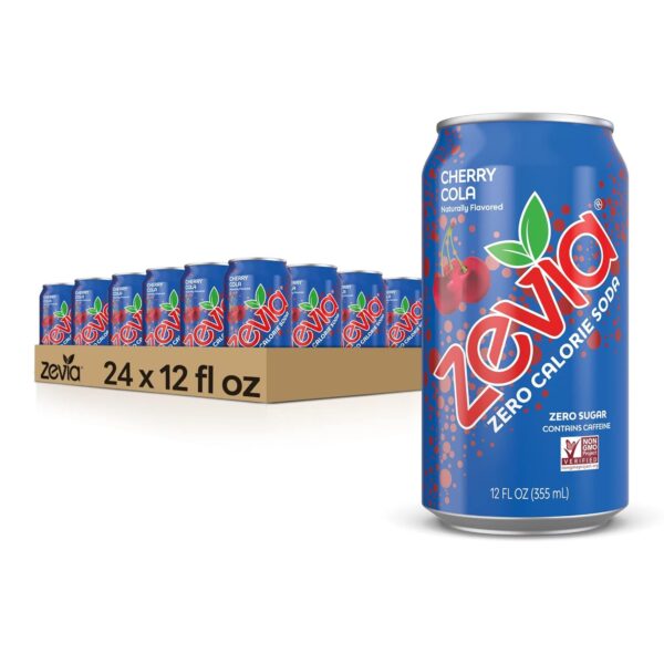 Zevia Zero Calorie Soda, Black Cherry, 12 Fl Oz (Pack of 24) - Image 9