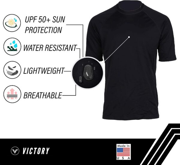 Men's Koredry Short Sleeve Water Resistant T-Shirt, UPF 50+ Sun Protection, Lightweight Sun Block Shirt for Fishing, Surfing - Image 3