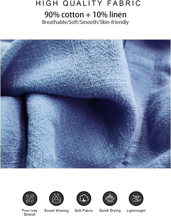 FANGJIN Womens Shorts Summer Casual Drawstring Elastic Waist Shorts Cotton Linen Hot Pant with Pockets Size S-XXL - Image 2