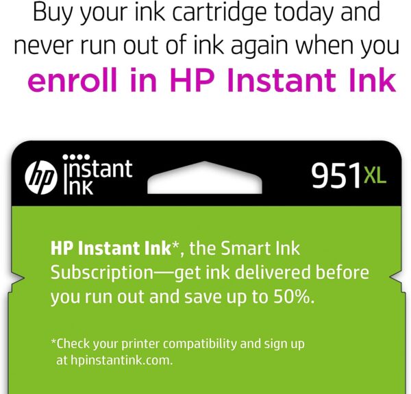 HP 951XL Magenta High-yield Ink Cartridge | Works with HP OfficeJet 8600, HP OfficeJet Pro 251dw, 276dw, 8100, 8610, 8620, 8630 Series | Eligible for Instant Ink | CN047AN - Image 6