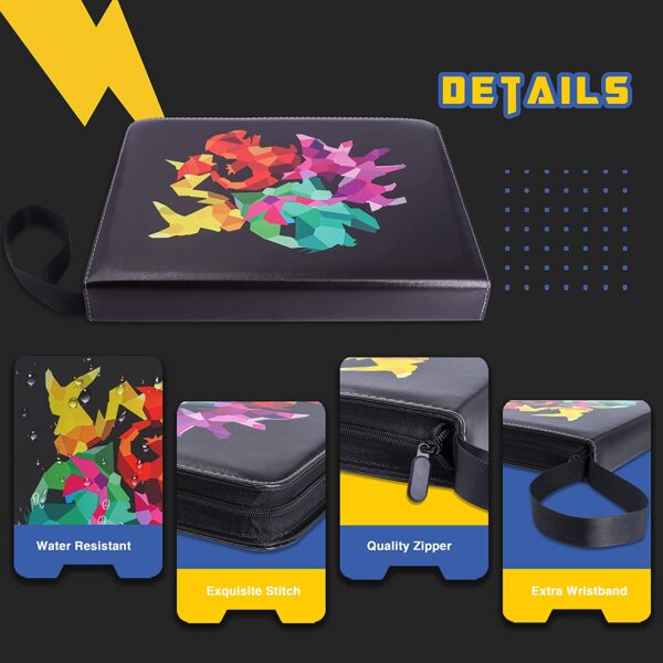 CLOVERCAT 9 Pocket Waterproof Trading Card Binder, Trading Album Display Holder, Expandable, 720 Double Sided Pocket Album, Compatible with Pokémon Cards, Yugioh, MTG and Other TCG - Image 8