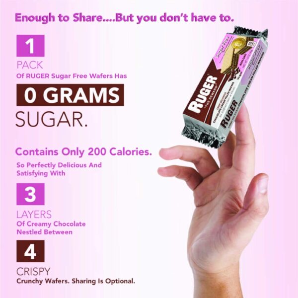 RUGER Sugar Free Chocolate Wafers 1.6 Ounce (Pack of 12) - Image 5