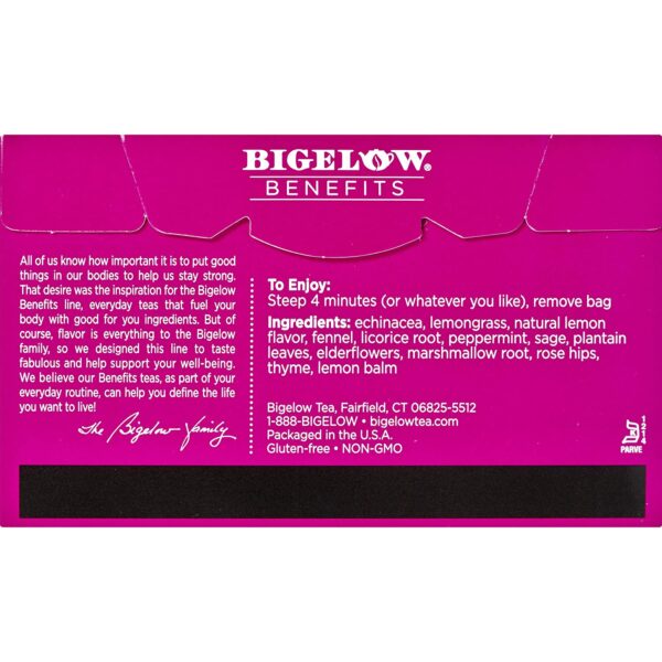 Bigelow Benefits Calm Stomach Ginger Peach Herbal Tea, Caffeine Free, 18 Count (Pack of 6), 108 Total Tea Bags - Image 5