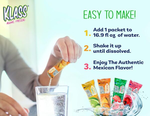Klass Aguas Frescas, Cucumber-Limeade Sugar Free Drink Mix, 10 On-The-Go Sticks (Pack of 4, 40 Count) - Image 5