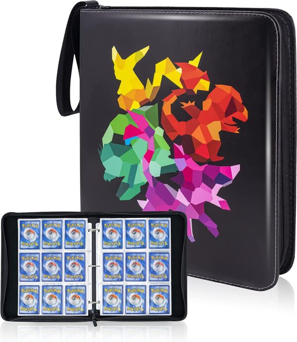 CLOVERCAT 9 Pocket Waterproof Trading Card Binder, Trading Album Display Holder, Expandable, 720 Double Sided Pocket Album, Compatible with Pokémon Cards, Yugioh, MTG and Other TCG - Image 9