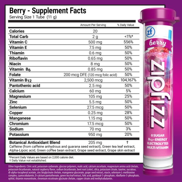 Zipfizz Energy Drink Mix， Electrolyte Hydration Powder with B12 and Multi Vitamin， Combo Pack (24 Pack) - Image 5