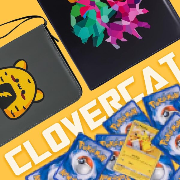 CLOVERCAT 9 Pocket Waterproof Trading Card Binder, Trading Album Display Holder, Expandable, 720 Double Sided Pocket Album, Compatible with Pokémon Cards, Yugioh, MTG and Other TCG - Image 2