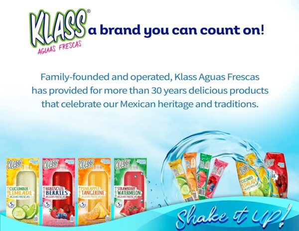Klass Aguas Frescas, Cucumber-Limeade Sugar Free Drink Mix, 10 On-The-Go Sticks (Pack of 4, 40 Count) - Image 2