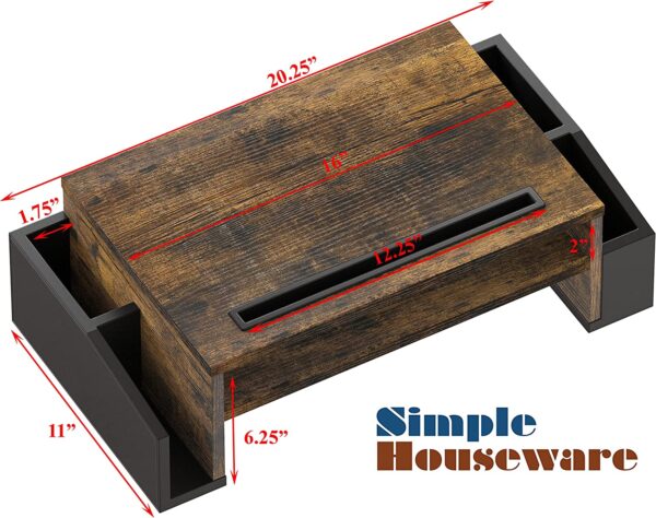 SimpleHouseware Desk Monitor Stand Riser with Adjustable Organizer Tray - Image 4