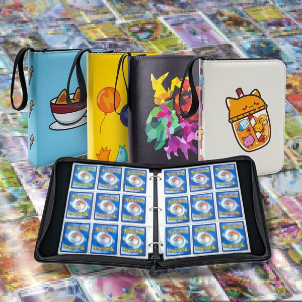 CLOVERCAT 9 Pocket Waterproof Trading Card Binder, Trading Album Display Holder, Expandable, 720 Double Sided Pocket Album, Compatible with Pokémon Cards, Yugioh, MTG and Other TCG - Image 4
