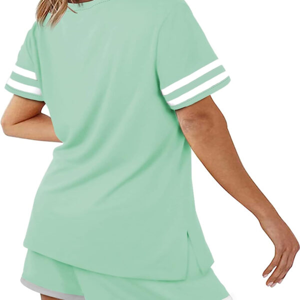 Aloodor Two Piece Outfits for Women Summer Short Sets with Pockets Lounge Set