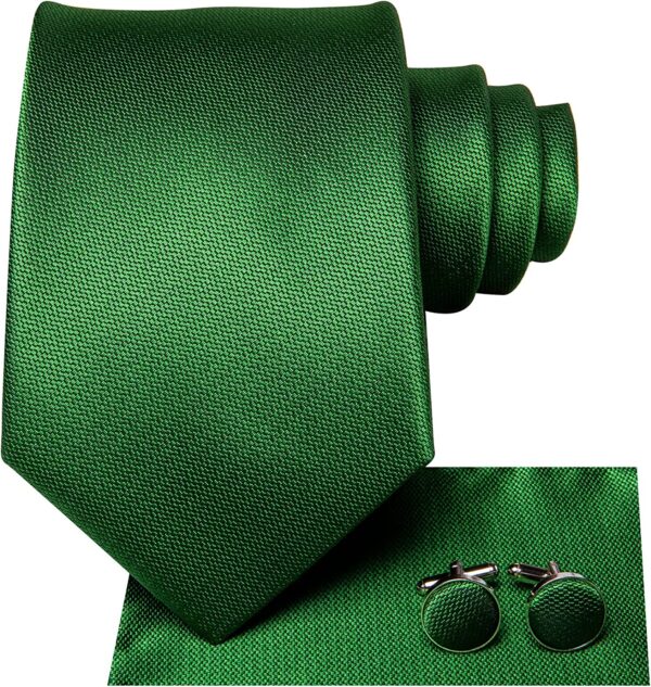 Dubulle Mens Paisely Silk Tie for Men Necktie and Pocket Square Set - Image 2