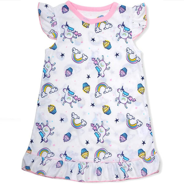 Saadiya Girls Nightgown Unicorn Pajamas for Girls Princess Soft Cute Sleepwear