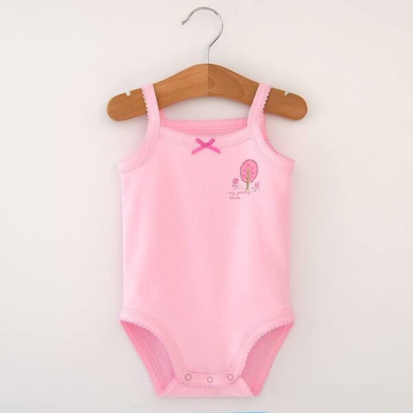 Baby Girls Spaghetti Strap Bodysuit Sleeveless Baby Tank Top Cotton Baby One-Pieces Pack of Summer Baby Clothes Outfit - Image 3