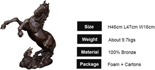 MJWDP Office Decoration Usage Bronze Metal Horse Statue Custom Antique Jumping Bronze Horse Sculpture Figurines - Image 7