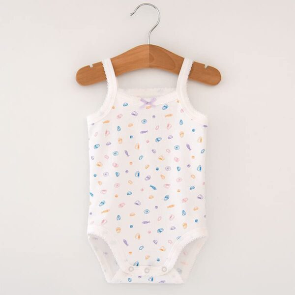 Baby Girls Spaghetti Strap Bodysuit Sleeveless Baby Tank Top Cotton Baby One-Pieces Pack of Summer Baby Clothes Outfit - Image 2
